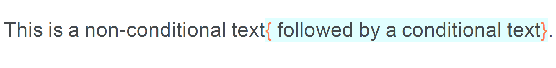 Conditional text sample