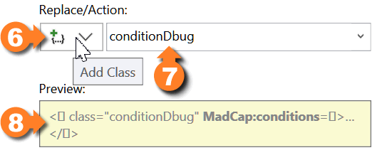Condition attributes in Flare Find Elements