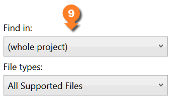 Condition attributes settings in Flare Find Elements