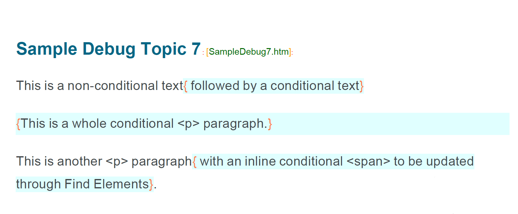 Debugging conditional text in MadCap Flare