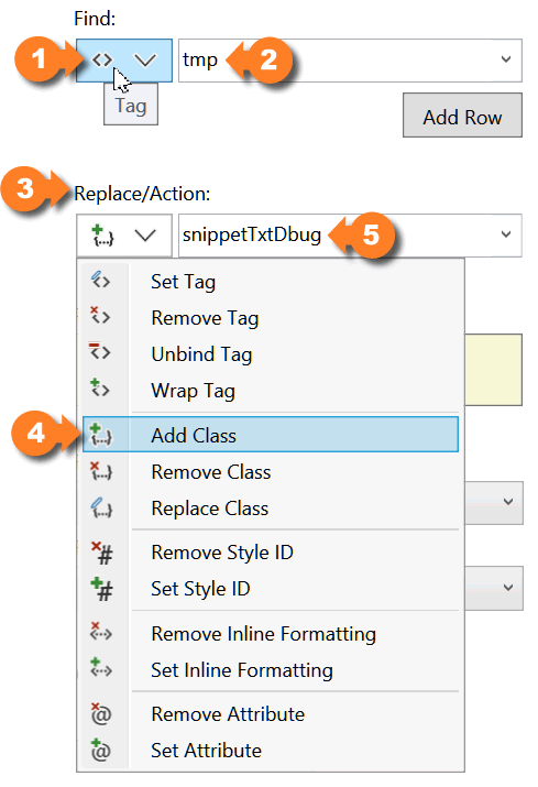 Implement temporary tag with Flare Find Elements