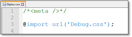 Import CSS via code editing