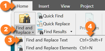 Accessing Flare Find and Replace