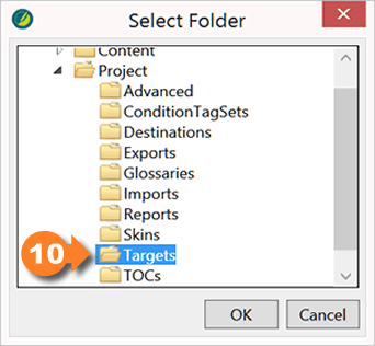 Flare Find and Replace select folder window
