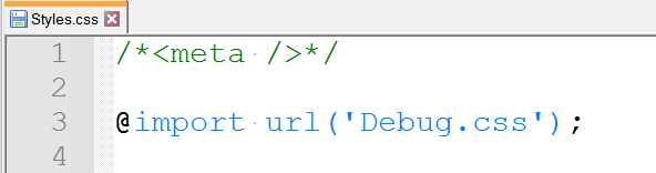 Import CSS via code editing